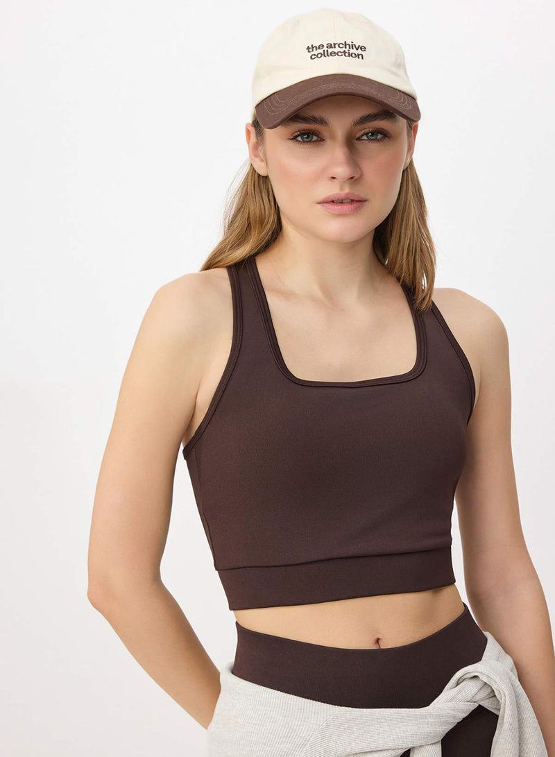 trendyol Brown Supportive/Shaping Back Detailed Thick Strap Knitted Sports Bra - Image 3