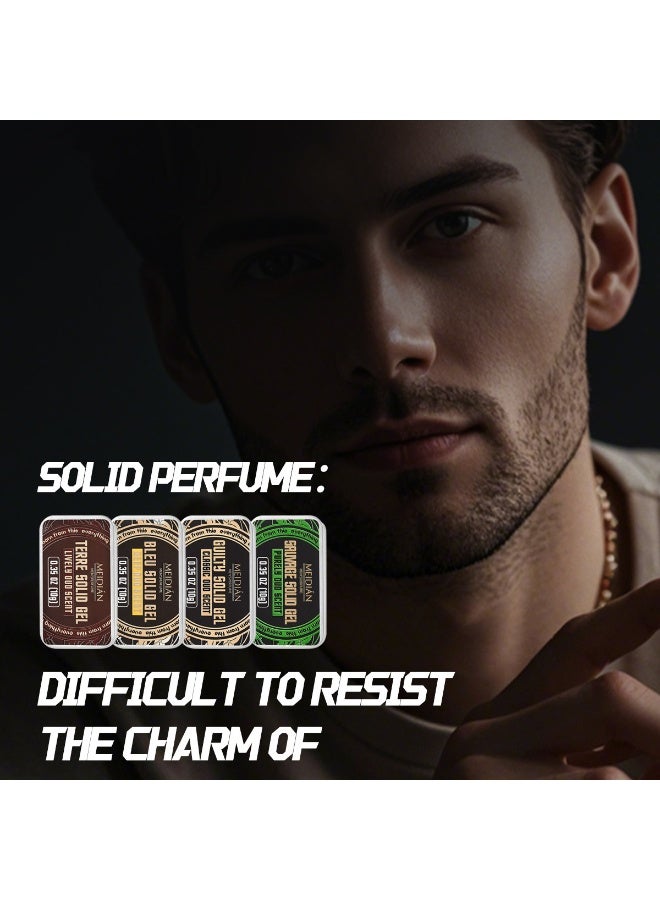 MEIDIAN Solid Perfume Gift Set for Men, 4 Pack Natural Fragrance Balm Collection, Travel Friendly Pocket Cologne, Long Lasting Fresh Aroma, Non-Liquid Formula, Ideal Birthday, Anniversary and Holiday Gift - Image 2