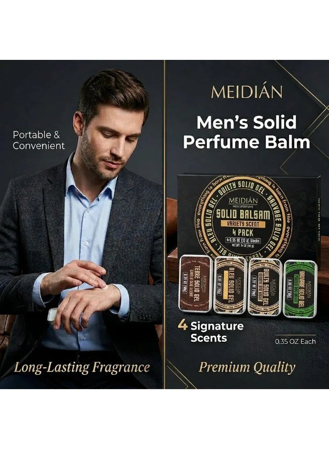 MEIDIAN Solid Perfume Gift Set for Men, 4 Pack Natural Fragrance Balm Collection, Travel Friendly Pocket Cologne, Long Lasting Fresh Aroma, Non-Liquid Formula, Ideal Birthday, Anniversary and Holiday Gift - Image 4