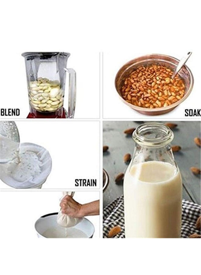 بريجووي 2 قطعة من أكياس مصفاة حليب الصويا للمطبخ، كبيرة الحجم 20X30 سم  أكياس مصفاة حليب المكسرات، أقمشة ترشيح قابلة لإعادة الاستخدام، تصميم شبكي دقيق لحليب الصويا وعصير الفاكهة والخضروات واللوز والزبادي - Image 5