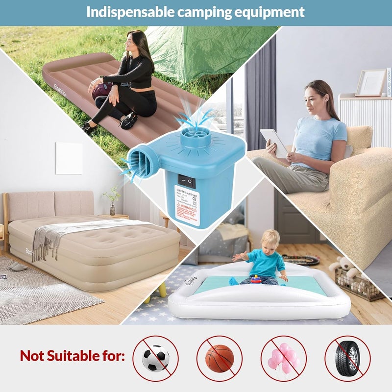 Bestrip Electric Air Pump, Air Pump for Inflatables Air Mattress Couch Pool Floats，Inflatables Boat Raft Toys, AC/DC Pump - Image 4