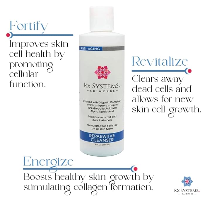 Rx Systems PF Reparative Facial Cleanser 8 oz, Repairs Skin, Clears away Oil and Dirt Build Up, Prevents Acne and Clogged Pores - Image 5