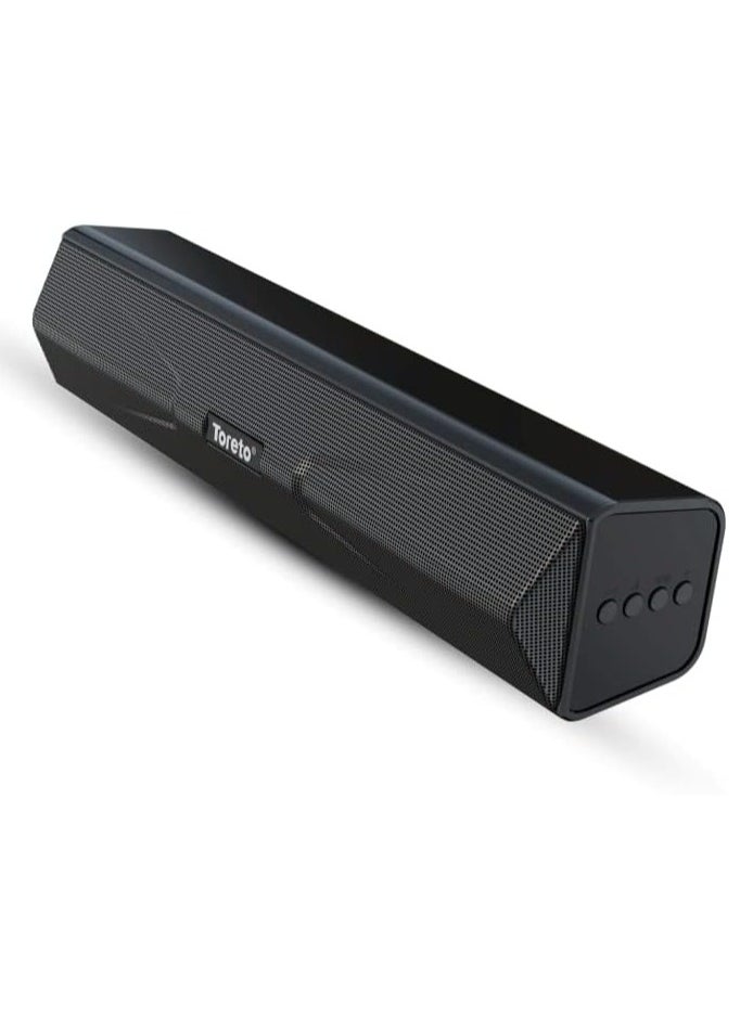 Toreto - Tor-348 Sound Blast Mini Bluetooth Speaker With Mic, Deep Bass, Bluetooth V5.0 With Voice Assistant With Supporting USB, SD Card, Aux, Fm & Call Function (Black) - Image 1