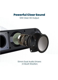 Toreto Tor-348 Sound Blast Mini Bluetooth Speaker With Mic, Deep Bass, Bluetooth V5.0 With Voice Assistant With Supporting USB, SD Card, Aux, Fm & Call Function (Black)  - Image 5