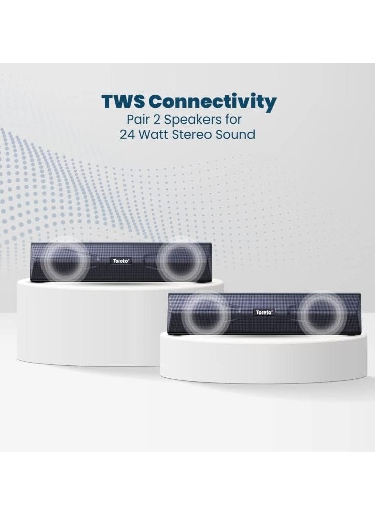 Toreto - Tor-348 Sound Blast Mini Bluetooth Speaker With Mic, Deep Bass, Bluetooth V5.0 With Voice Assistant With Supporting USB, SD Card, Aux, Fm & Call Function (Black) - Image 1