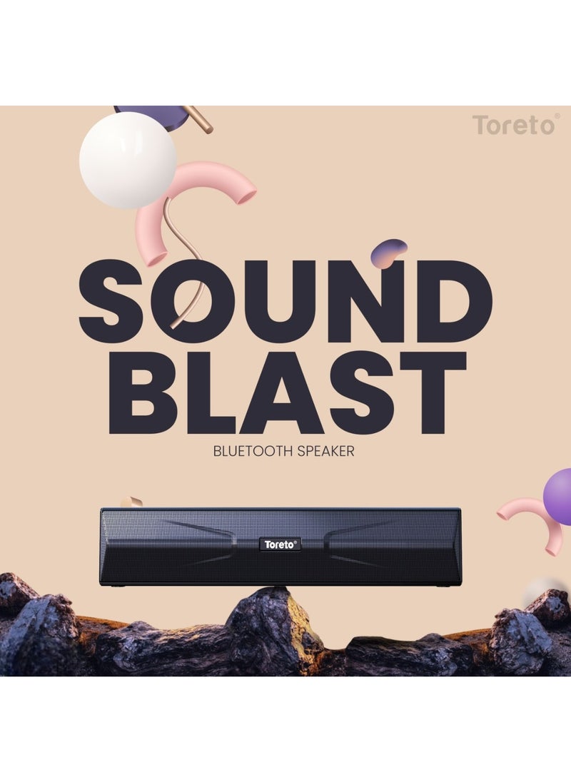 Toreto - Tor-348 Sound Blast Mini Bluetooth Speaker With Mic, Deep Bass, Bluetooth V5.0 With Voice Assistant With Supporting USB, SD Card, Aux, Fm & Call Function (Black) - Image 1