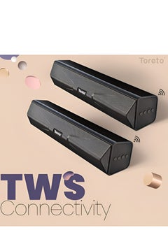 Toreto Tor-348 Sound Blast Mini Bluetooth Speaker With Mic, Deep Bass, Bluetooth V5.0 With Voice Assistant With Supporting USB, SD Card, Aux, Fm & Call Function (Black)  - Image 3