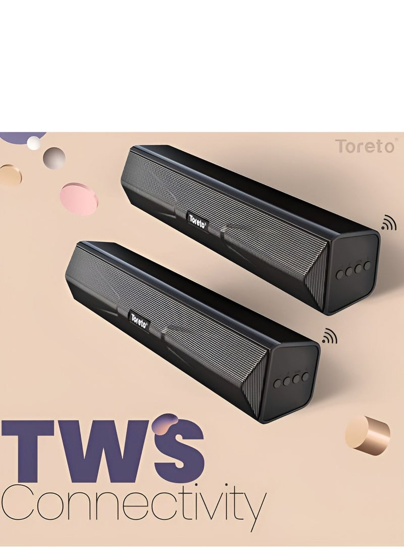 Toreto - Tor-348 Sound Blast Mini Bluetooth Speaker With Mic, Deep Bass, Bluetooth V5.0 With Voice Assistant With Supporting USB, SD Card, Aux, Fm & Call Function (Black) - Image 1