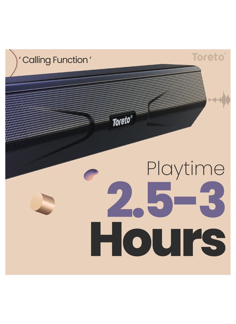 Toreto - Tor-348 Sound Blast Mini Bluetooth Speaker With Mic, Deep Bass, Bluetooth V5.0 With Voice Assistant With Supporting USB, SD Card, Aux, Fm & Call Function (Black) - Image 1