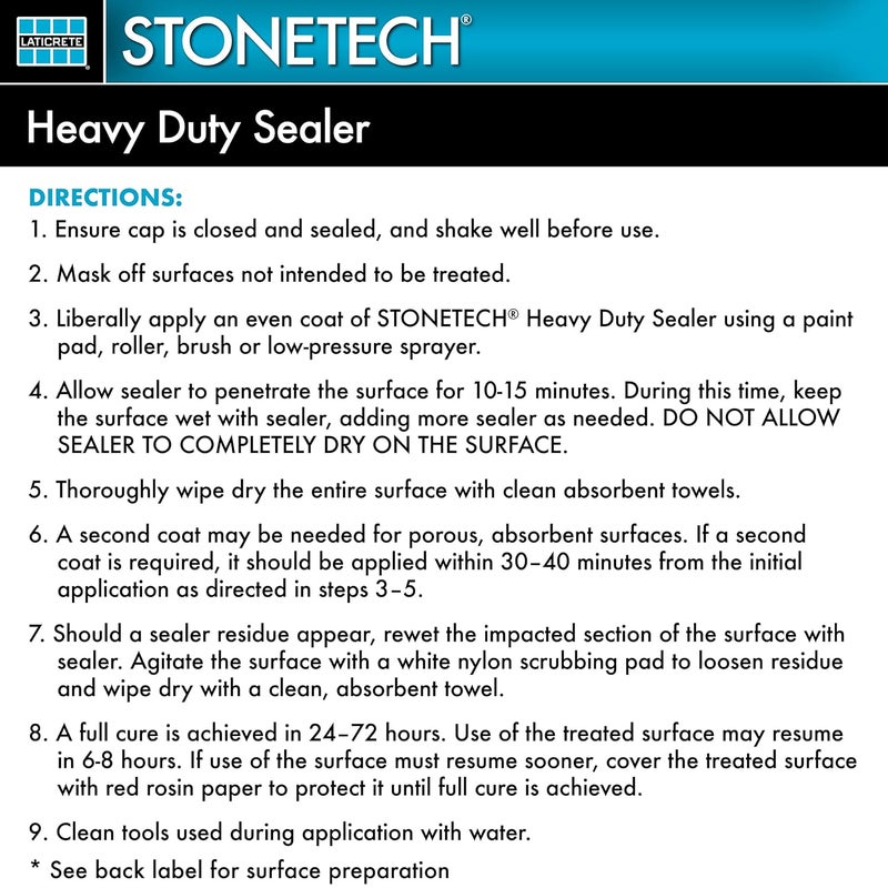 StoneTech Heavy Duty Sealer for Natural Stone - 1 Quart (946 ml) - Advanced Stain Protection - Image 5