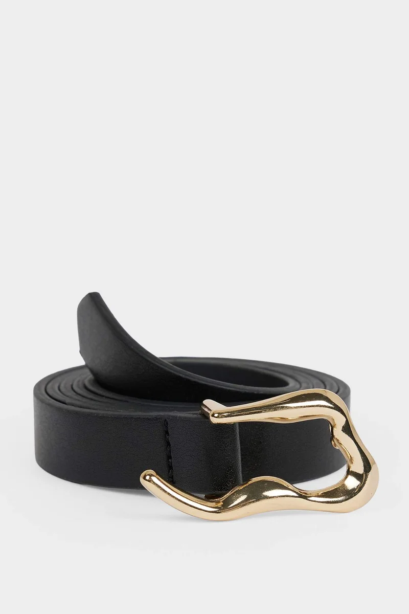 Woman Faux Leather Dress Belt