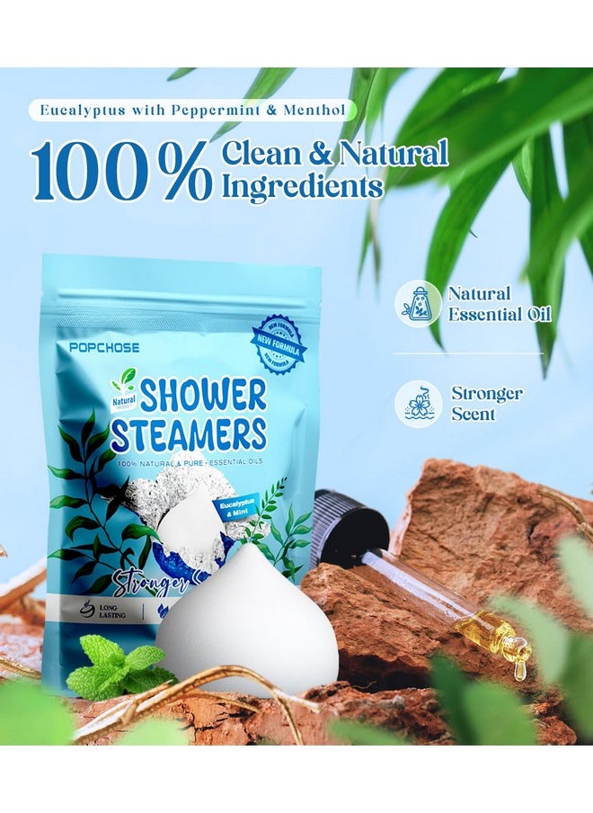 POPCHOSE - Shower Steamers Aromatherapy 15 Pack - Chocolate Shaped, Menthol & Eucalyptus Shower Bombs With Natural Essential Oils, Birthday Gift Stocking Suffers For Women & Men, Relaxation & Self Care - Image 1