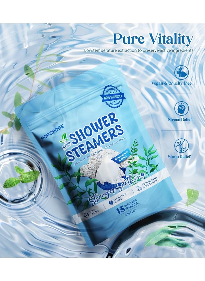 POPCHOSE - Shower Steamers Aromatherapy 15 Pack - Chocolate Shaped, Menthol & Eucalyptus Shower Bombs With Natural Essential Oils, Birthday Gift Stocking Suffers For Women & Men, Relaxation & Self Care - Image 1