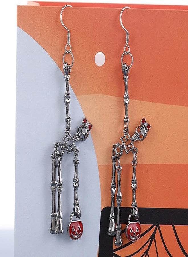 SALTY Pack of 2 Pumpkin & Bones Earrings for Women | Stylish Fashion Jewellery | Accessories for Girls | Minimal Jewelry | Ideal for Gifting | Marriage, Birthday | Gift for Valentine Day - Image 2