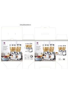 Orchid Orchid Cereal Dispenser dry food dispenser, water canned food plastic containers, stored grain, cereal flour. (Dual Cereal Dispenser)  - Image 2