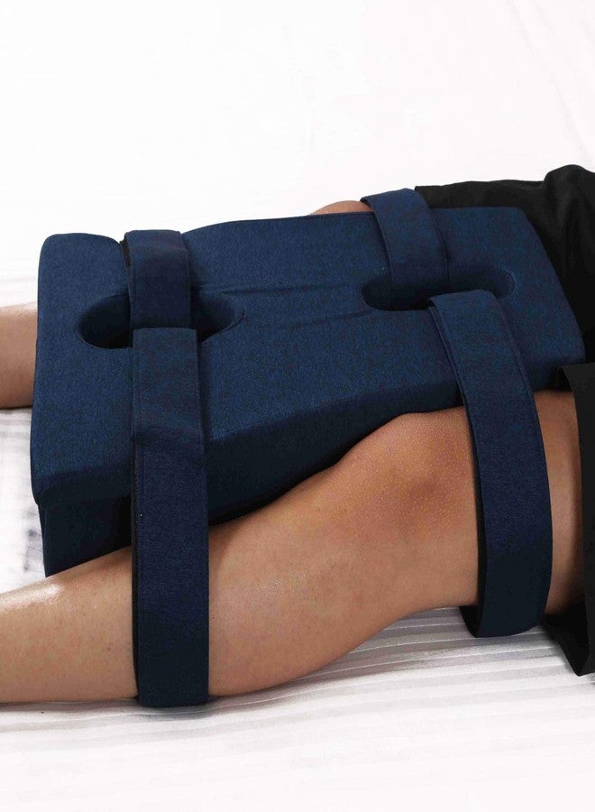 METRON-Hip Abduction Wedge Pillow Immobilizer & Stabilizer for Patients Recovering from Hip Surgery or Injury Fixed Position Recovery Aid for Home and Clinical Use, HD Sponge. With 4 Belts - Image 1