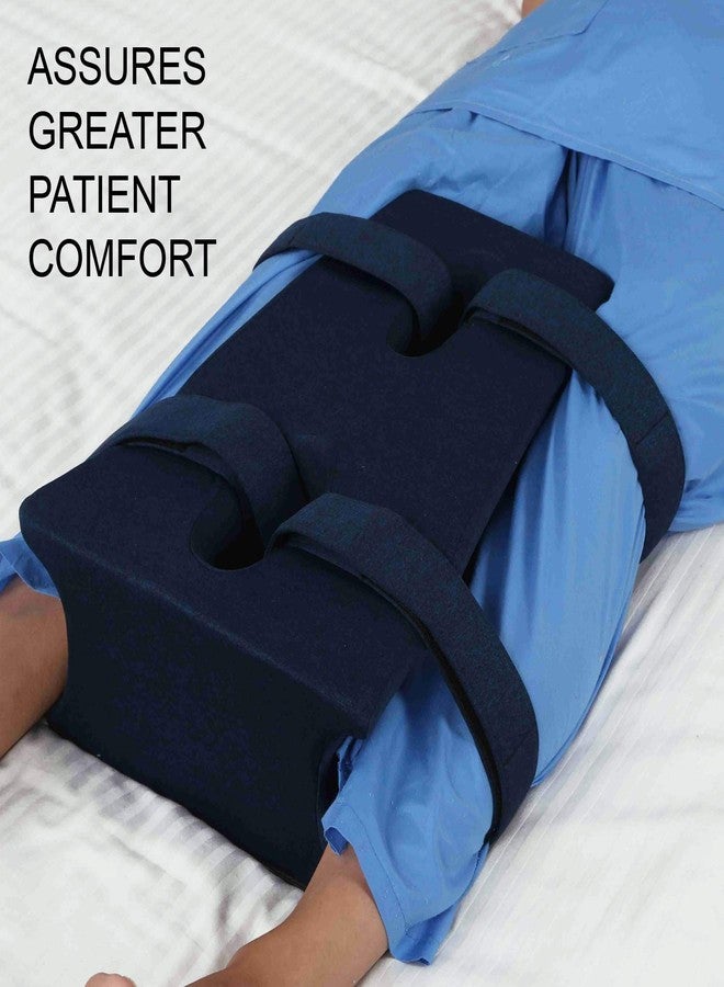 METRON-Hip Abduction Wedge Pillow Immobilizer & Stabilizer for Patients Recovering from Hip Surgery or Injury Fixed Position Recovery Aid for Home and Clinical Use, HD Sponge. With 4 Belts - Image 2