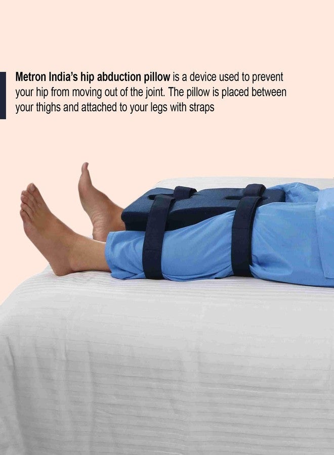 METRON-Hip Abduction Wedge Pillow Immobilizer & Stabilizer for Patients Recovering from Hip Surgery or Injury Fixed Position Recovery Aid for Home and Clinical Use, HD Sponge. With 4 Belts - Image 4