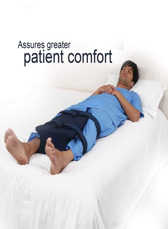 METRON-Hip Abduction Wedge Pillow Immobilizer & Stabilizer for Patients Recovering from Hip Surgery or Injury Fixed Position Recovery Aid for Home and Clinical Use, HD Sponge. With 4 Belts - Image 5