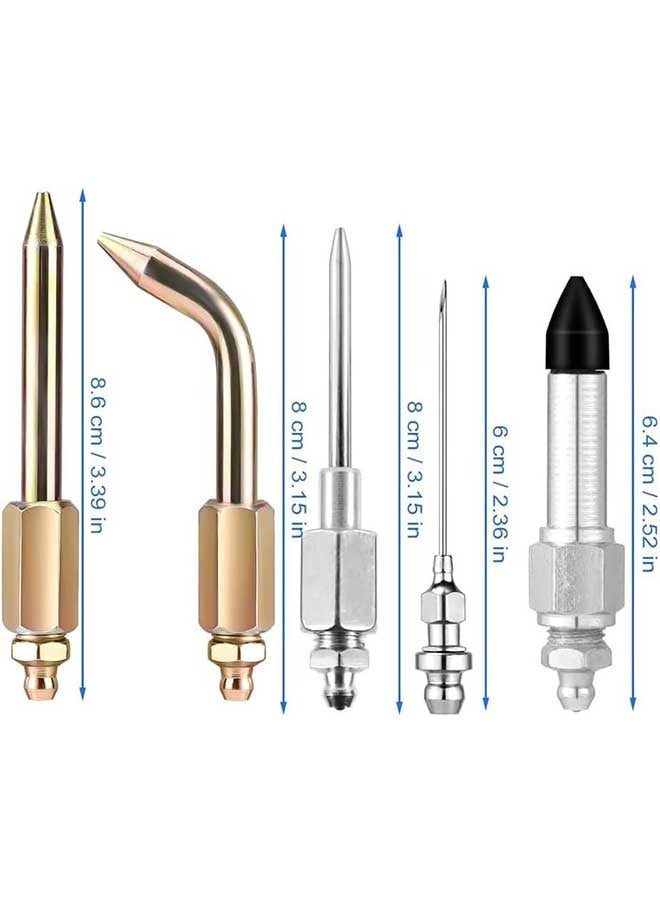 RAWAID Grease Gun Accessory Set 7Pcs, Includes Grease Nozzles Needle Dispenser Rubber Tip Joint Nipple, Straight Nozzle and Elbow Fitting Adapter for Tight Space Lubrication - Image 2