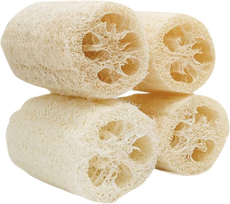 أعواد مضغ طبيعية من اللوفة 4 قطع علاجات للحيوانات الصغيرة للهامستر وخنازير غينيا والشنشيلة - Image 1