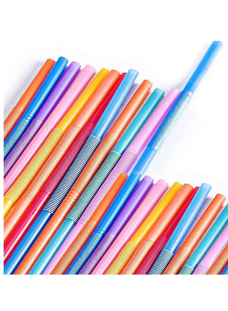 500Pc Disposable Plastic Drinking Straw Multicolor 6Mm - Image 1