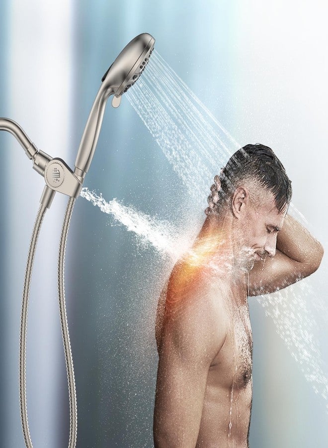 MakeFit Filtered Shower Head with Handheld Combo Brushed Nickel - Dual 2-in-1 Spa System with Massage Shower Head and 10 Modes Hand Held Showerhead, High Pressure, Buit in Power Wash Mode - Image 2
