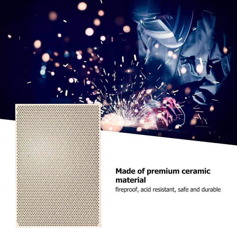 klarako Heat Resistant Ceramic Soldering Board Honeycomb Pattern + Soldering Mat for Jewelry Heat Paint Drying Tool for Gas Stove 13.8x9.7x1.2cm - Image 3