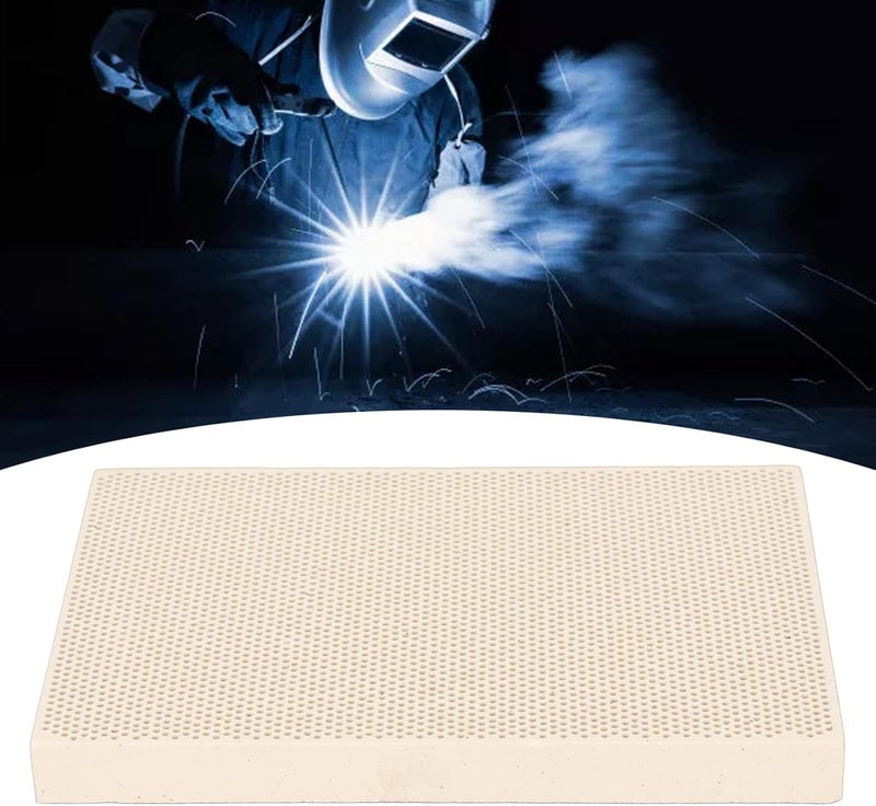 klarako Heat Resistant Ceramic Soldering Board Honeycomb Pattern + Soldering Mat for Jewelry Heat Paint Drying Tool for Gas Stove 13.8x9.7x1.2cm - Image 4