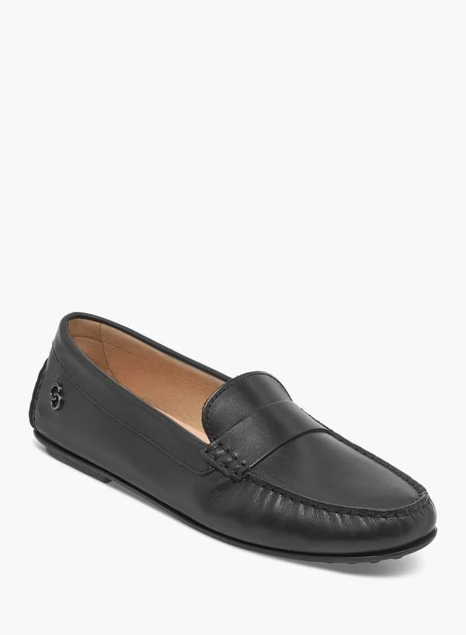 سيليست لوفرز جلد نسائي بزخرفة شعار