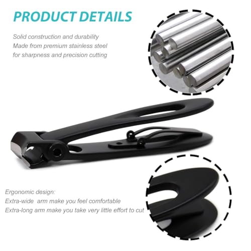 VOIISH Nail Cutter for Men Heavy-Duty Nail Cutter for Women Toe Finger Cutter Premium Nail Clipper Set for Thick & Ingrown Nails With Glass Nail Shiner Buffer Polisher for Natural - Image 2