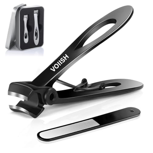 VOIISH Nail Cutter for Men Heavy-Duty Nail Cutter for Women Toe Finger Cutter Premium Nail Clipper Set for Thick & Ingrown Nails With Glass Nail Shiner Buffer Polisher for Natural - Image 1