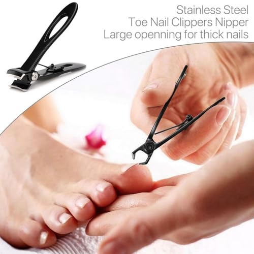 VOIISH Nail Cutter for Men Heavy-Duty Nail Cutter for Women Toe Finger Cutter Premium Nail Clipper Set for Thick & Ingrown Nails With Glass Nail Shiner Buffer Polisher for Natural - Image 3