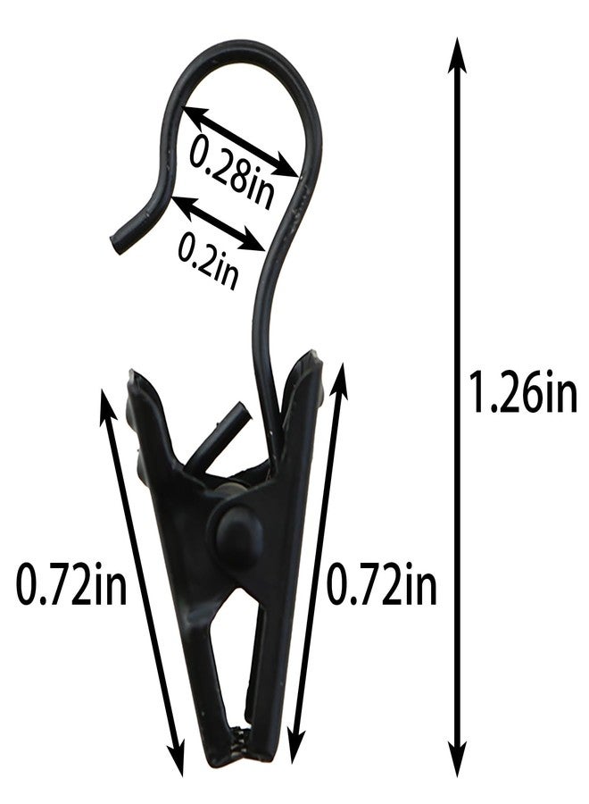 MEETOOT مجموعة مشابك خطافات ستائر معدنية صغيرة شديدة التحمل من MEETOOT، 30 قطعة، لعرض الصور والديكور المنزلي والفنون والحرف اليدوية - أسود - Image 2