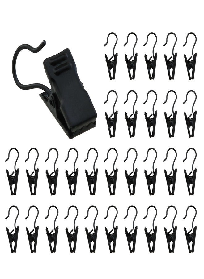 MEETOOT مجموعة مشابك خطافات ستائر معدنية صغيرة شديدة التحمل من MEETOOT، 30 قطعة، لعرض الصور والديكور المنزلي والفنون والحرف اليدوية - أسود - Image 1