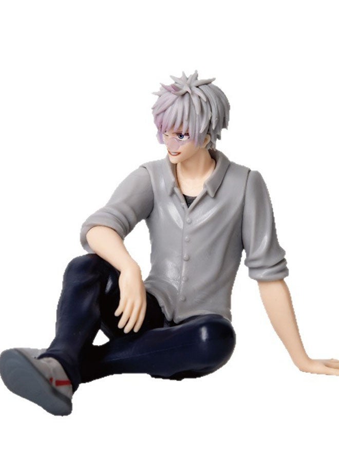 هالامودو تمثال ساتورو غوجو - أنمي جوجوتسو كايسن - موديل حركي، بوقفة الجلوس، موديل أنمي كوليكتابل، ديكور مكتبي، لعبة موديل تمثال، ديكور مكاتب، هدية عيد ميلاد للأولاد والبنات، للإحياء والجمع والعرض، الطول ١١ سم - Image 1