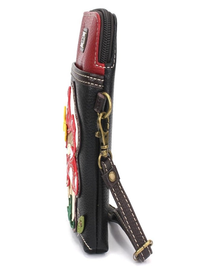 CHALA Crossbody Cell Phone Purse | Women's Multi-Color Wristlet Handbags with Adjustable Strap (Black_ Red Mushroom) - Image 5