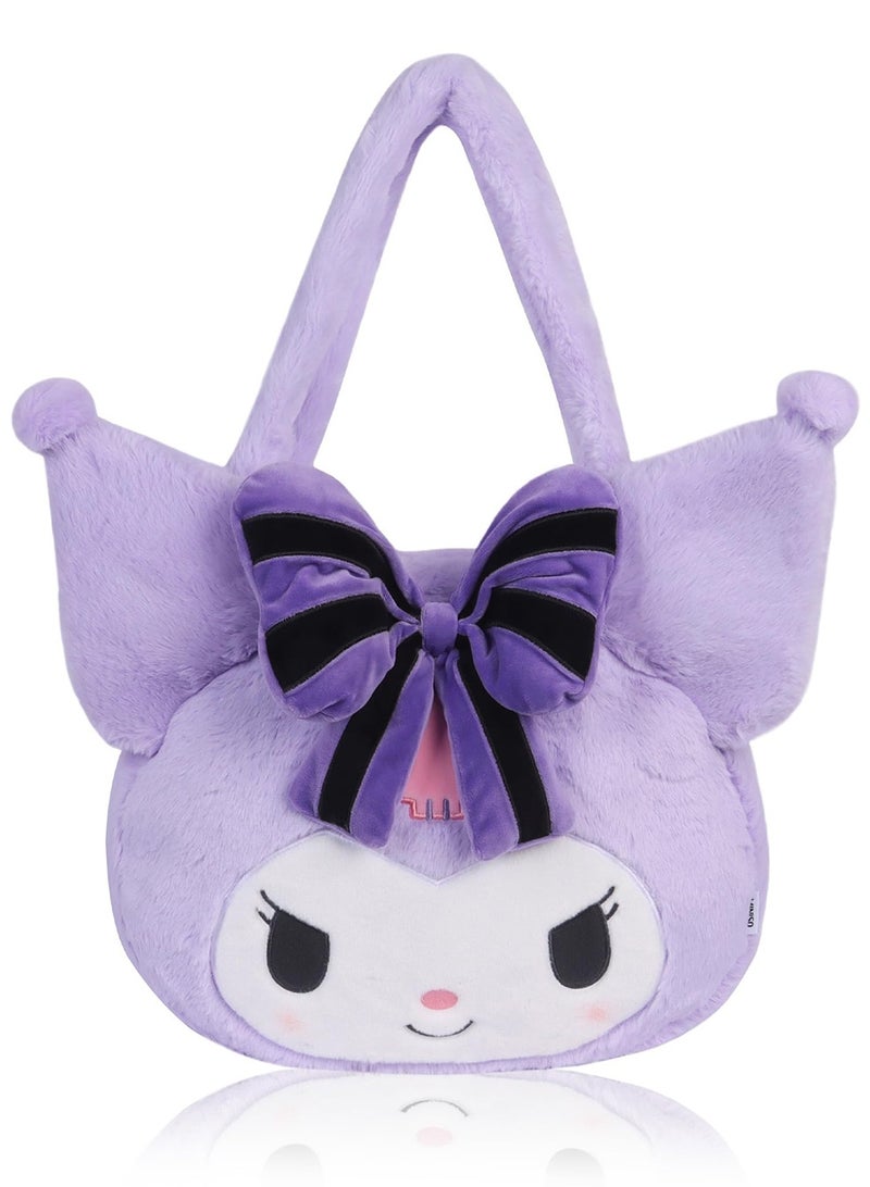 SANMUGEED Plush Shoulder Bag,  Fluffy Tote Bag with Zipper, Fluffy Handbags for Girls, Fluffy Tote Bag with Zipper Large Soft Plush Shoulder Bag - Image 1