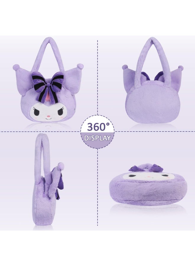 SANMUGEED Plush Shoulder Bag,  Fluffy Tote Bag with Zipper, Fluffy Handbags for Girls, Fluffy Tote Bag with Zipper Large Soft Plush Shoulder Bag - Image 4