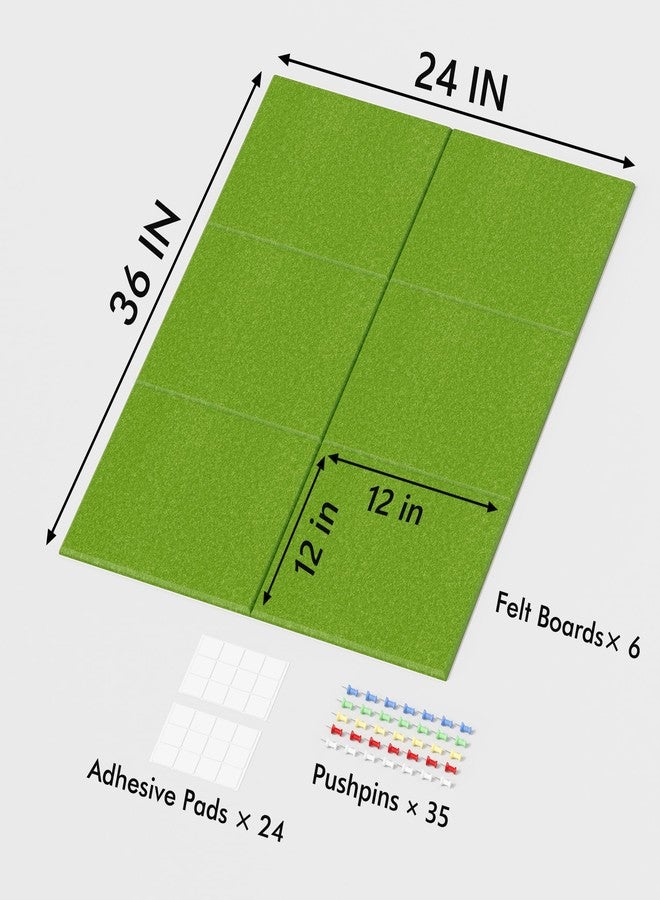 Neatsure Large Cork Board for Wall, 36" x 24" Bulletin Board with Pushpins, 6 Panels Felt Tiles Tack Push Pin Board for Office, Forest Green - Image 3