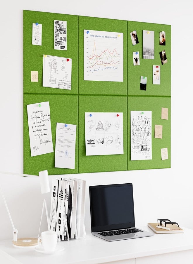Neatsure Large Cork Board for Wall, 36" x 24" Bulletin Board with Pushpins, 6 Panels Felt Tiles Tack Push Pin Board for Office, Forest Green - Image 2