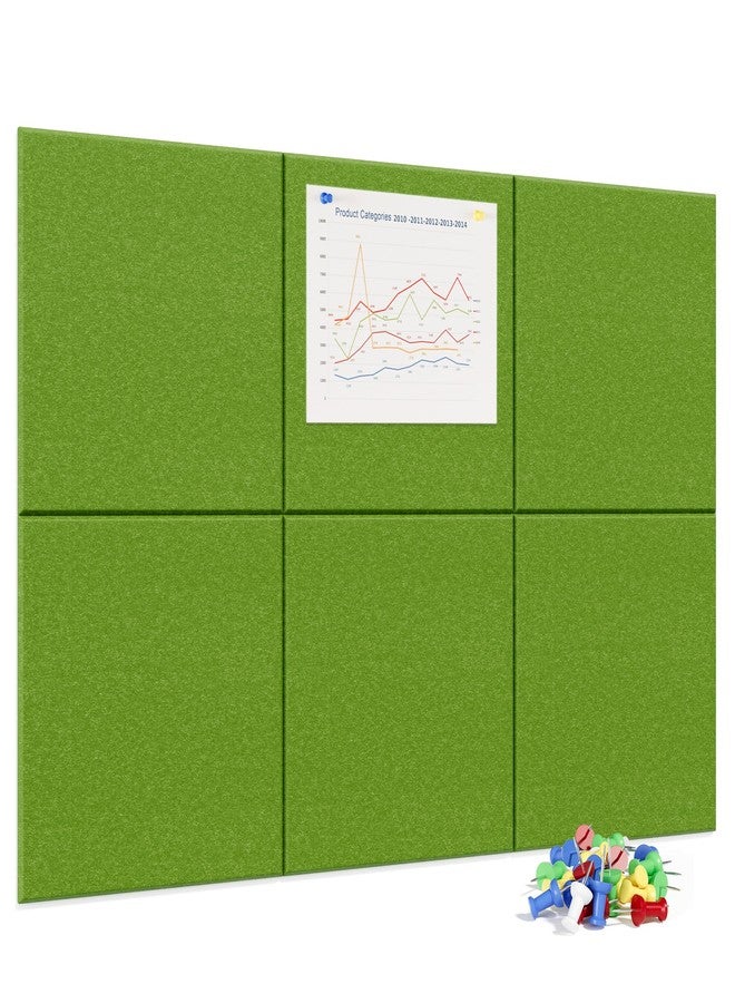 Neatsure Large Cork Board for Wall, 36" x 24" Bulletin Board with Pushpins, 6 Panels Felt Tiles Tack Push Pin Board for Office, Forest Green - Image 1