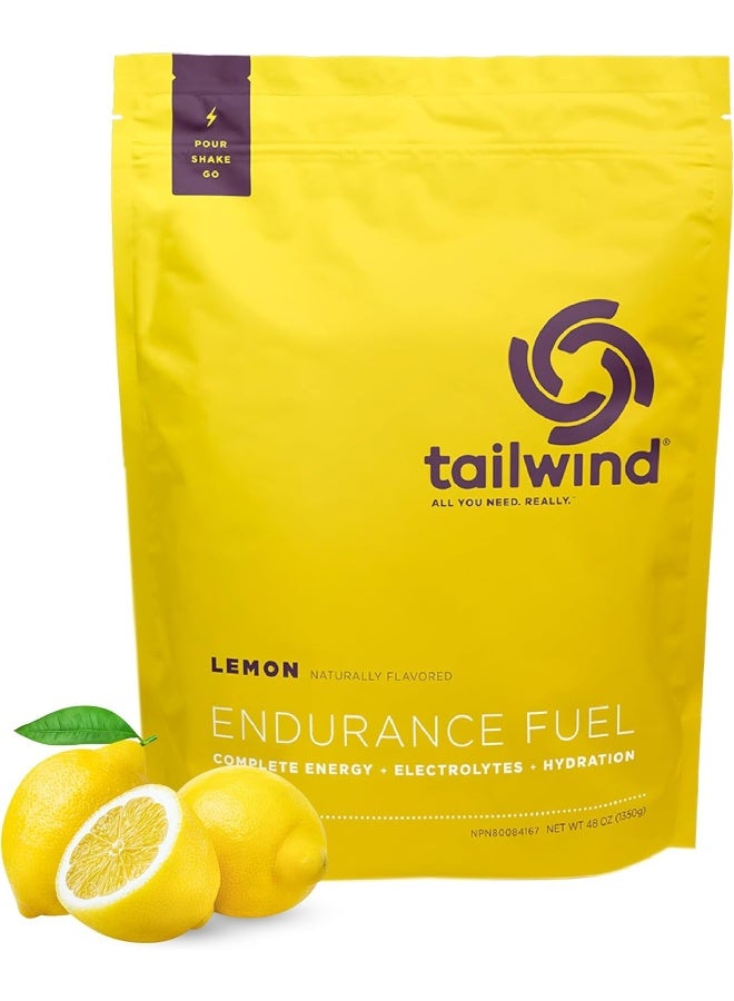 Tailwind Nutrition Endurance Fuel, Sports Drink Powder Mix with Electrolytes, Non-GMO, Free of Soy, Dairy, and Gluten, Vegan Friendly, Lemon, 50 Servings - Image 1
