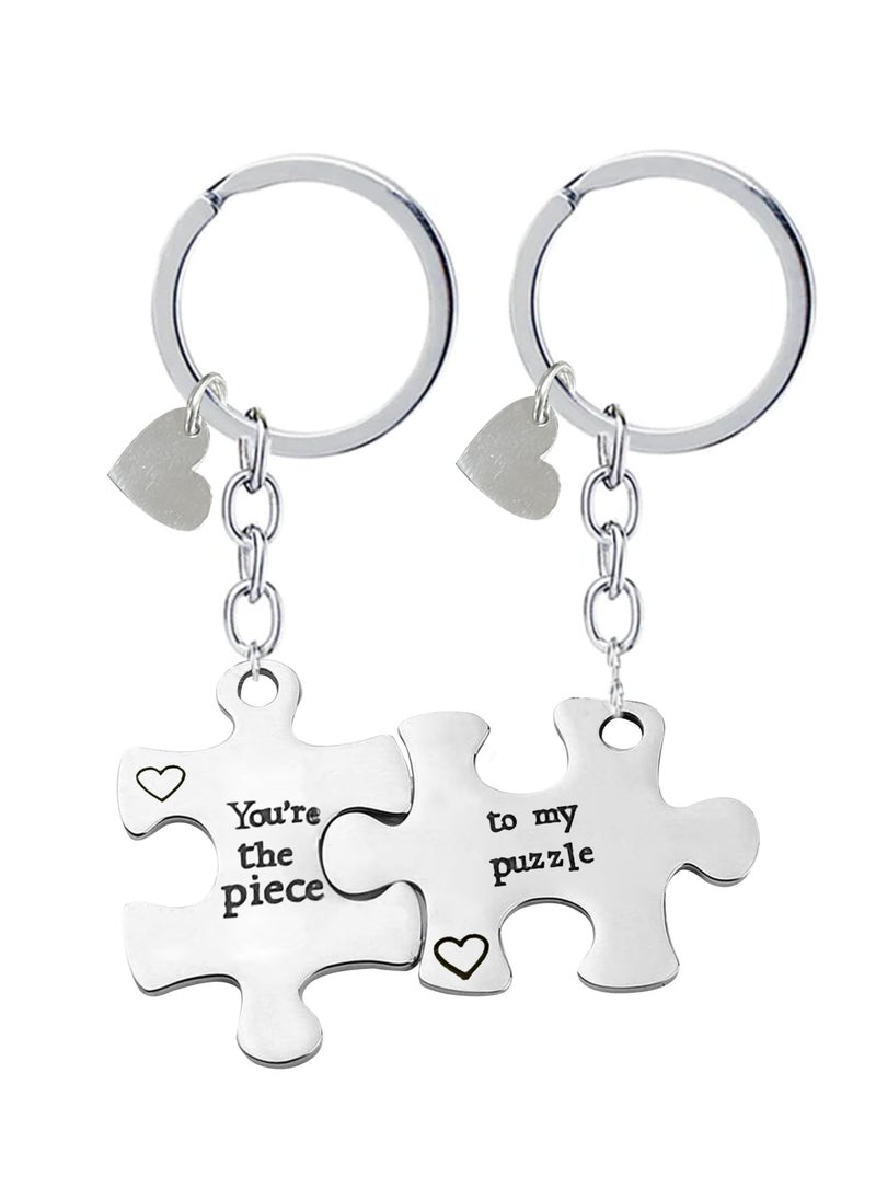 Share the Love You’re the Missing Piece’ Puzzle Keychain – Ideal for Couples, Gift for Valentine’s Day, Anniversaries, or Special Occasions 