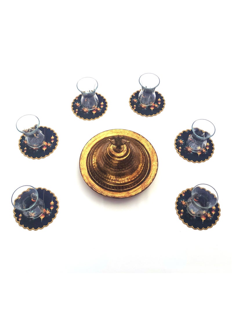 Alwan Ramadan Kareem Fabric Coaster Set of 6 - Image 3
