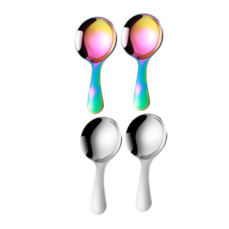 1 Piece Polished Stainless Steel Ice Cream Spoons For Kids Dessert Tableware - Image 2