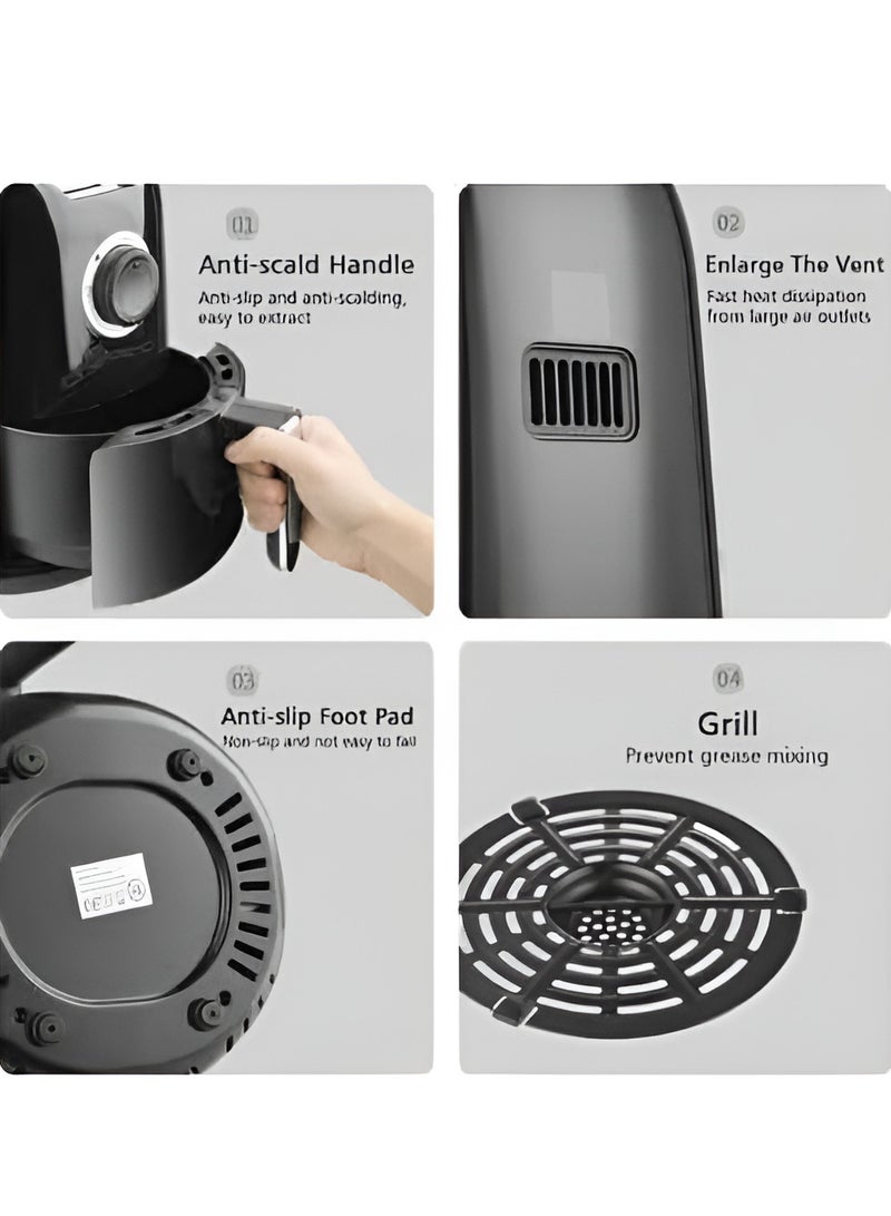 DSP Air Fryer KB2062 – 2.5L Capacity, 1000W Power - Image 3