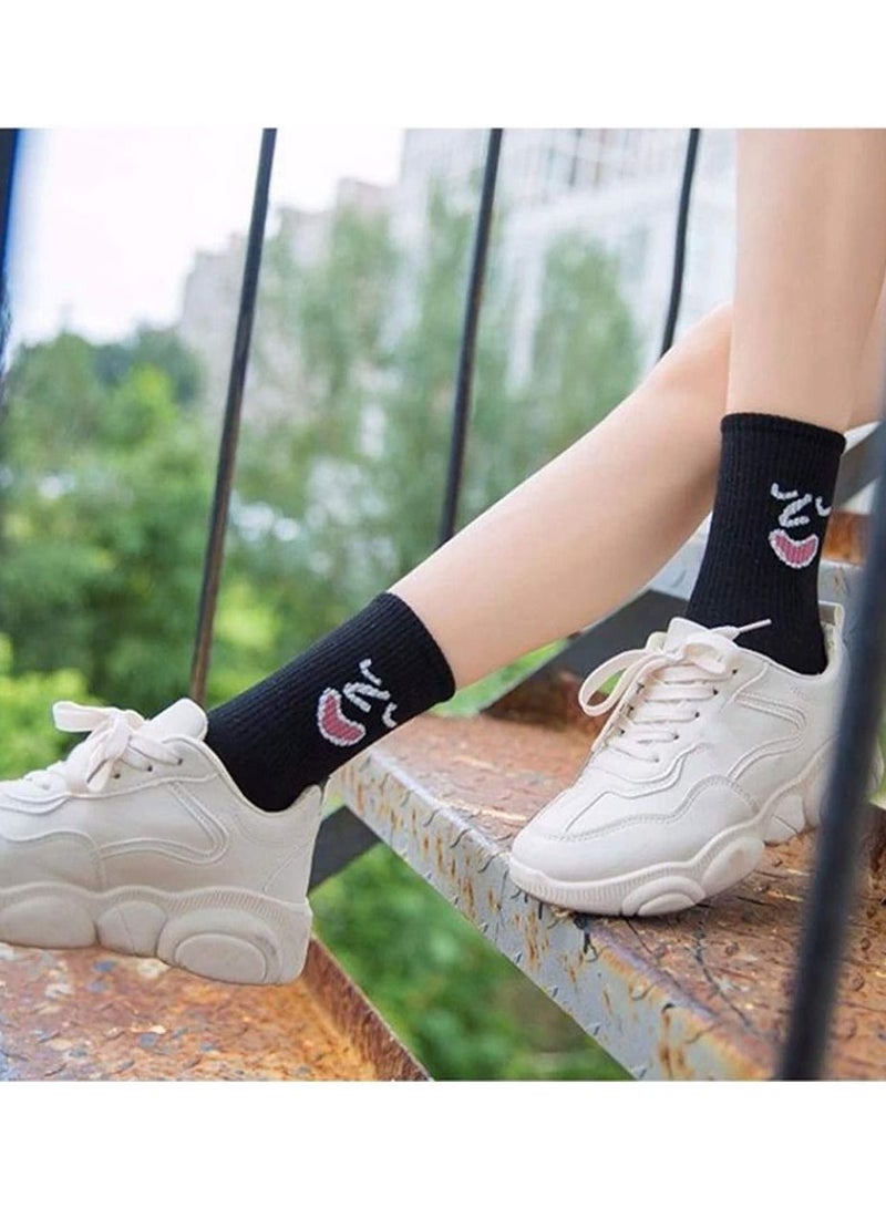 KASTWAVE 10 PACK The Original Emoji Funny Emotion Crew Socks Soft Cotton, KASTWAVE 10 different designs and color per pack Womens Grils Cute Lovely Pattern Casual - Image 3