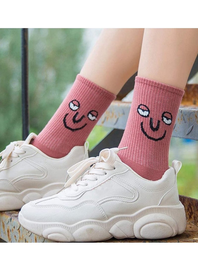 KASTWAVE 10 PACK The Original Emoji Funny Emotion Crew Socks Soft Cotton, KASTWAVE 10 different designs and color per pack Womens Grils Cute Lovely Pattern Casual - Image 2