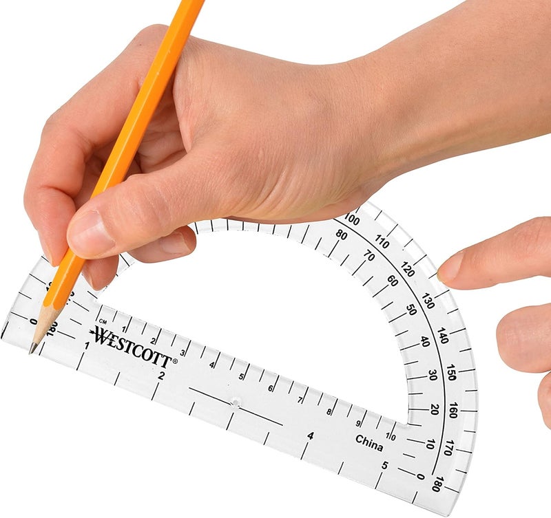 Westcott 6-Inch Clear Plastic 180 Degree Protractor for Accurate Angle Measurement - Image 4